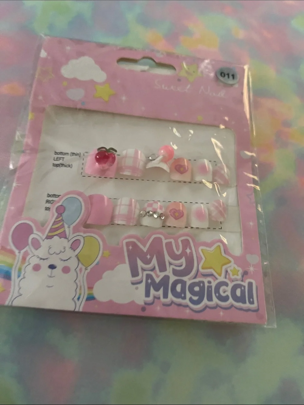 Kids Pink Press-On Nail Set